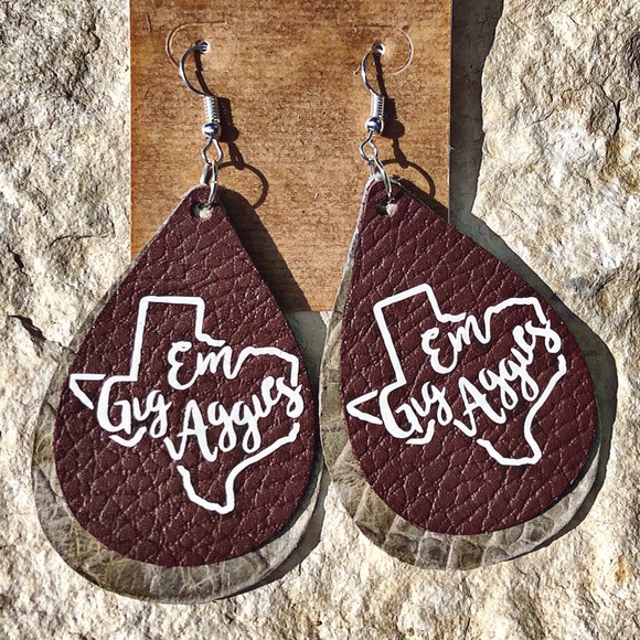 Gig Em Aggies Earrings - Picture 1 of 2
